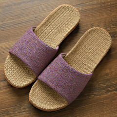 Home couple indoor slippers wooden floor cotton linen linen slippers home non-slip men and women thick sole summer cool wholesale