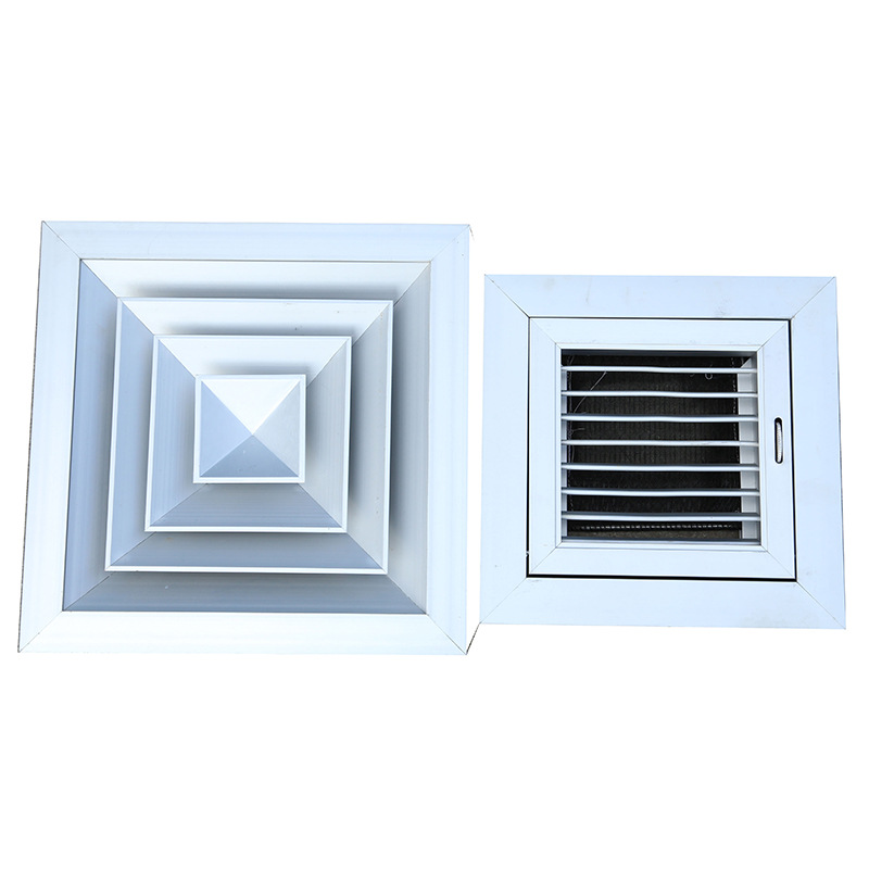 厂家供应铝合金百叶窗单层防雨百叶出风口中央空调方形散流器