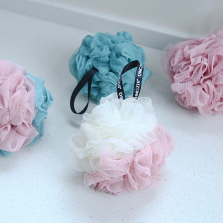 Gran BOLA DE BAÑO súper suave de dos colores Baño de flores de color a juego anti-dispersión cepillo de baño ventas directas de fábrica en stock