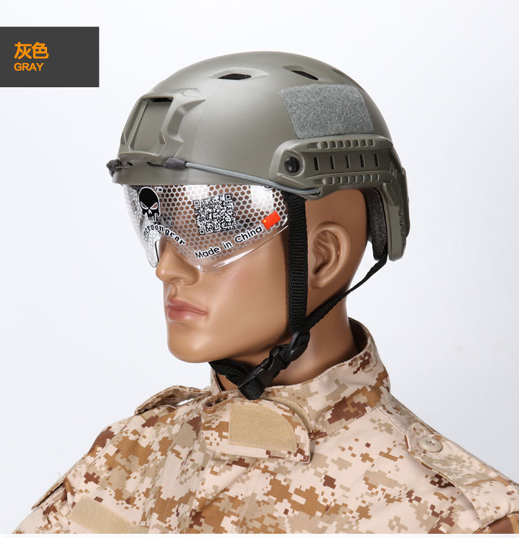 En stock suministro rápido al aire libre BJ gafas casco/sistema de respuesta rápida casco táctico equipo