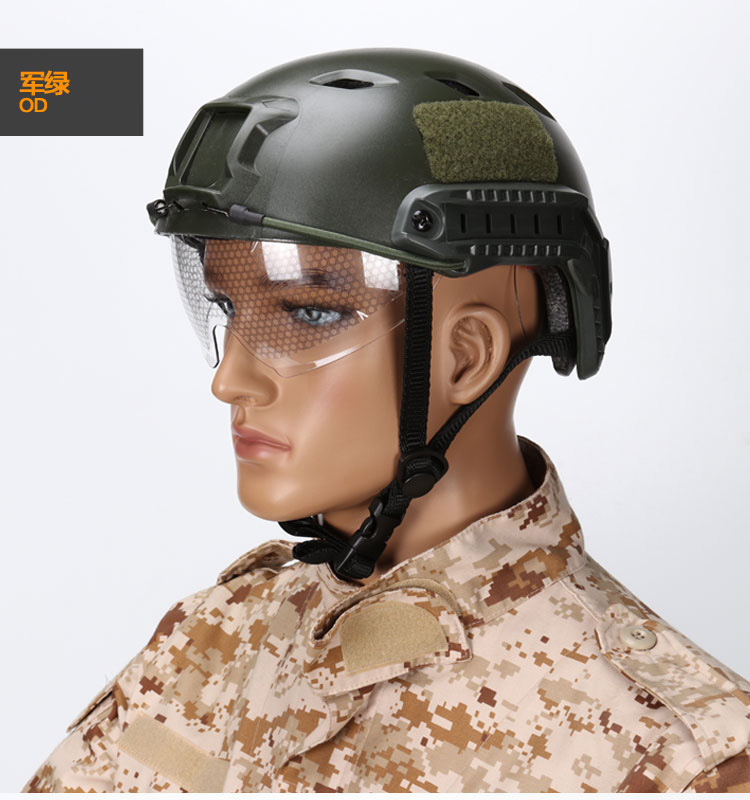 En stock suministro rápido al aire libre BJ gafas casco/sistema de respuesta rápida casco táctico equipo