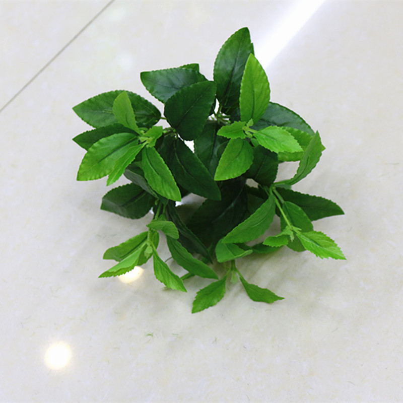 New arrival simulation mint leaf olive leaf plant wall accessories 5 fork mango leaf green landscape engineering decoration accessories