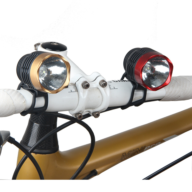 Luz de bicicleta faro 3 bloqueo de la luz de largo alcance bicicleta de montaña noche luz de conducción faro sombrero ala mochila luz 2032 batería X2 image 7