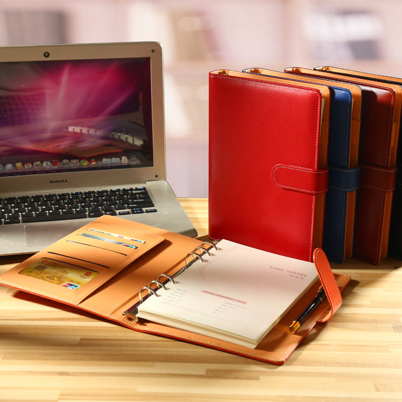 크리에이티브 루스 리프 노트북 로고 크리에이티브 비즈니스 메모장 문구 a5b5 가죽 세트 가죽