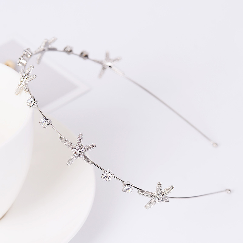Nueva moda coreana Diamante estrella de mar Diadema Accesorios de diadema de aleación de diamantes de imitación Joyería para el cabello simple Suministro de boutique