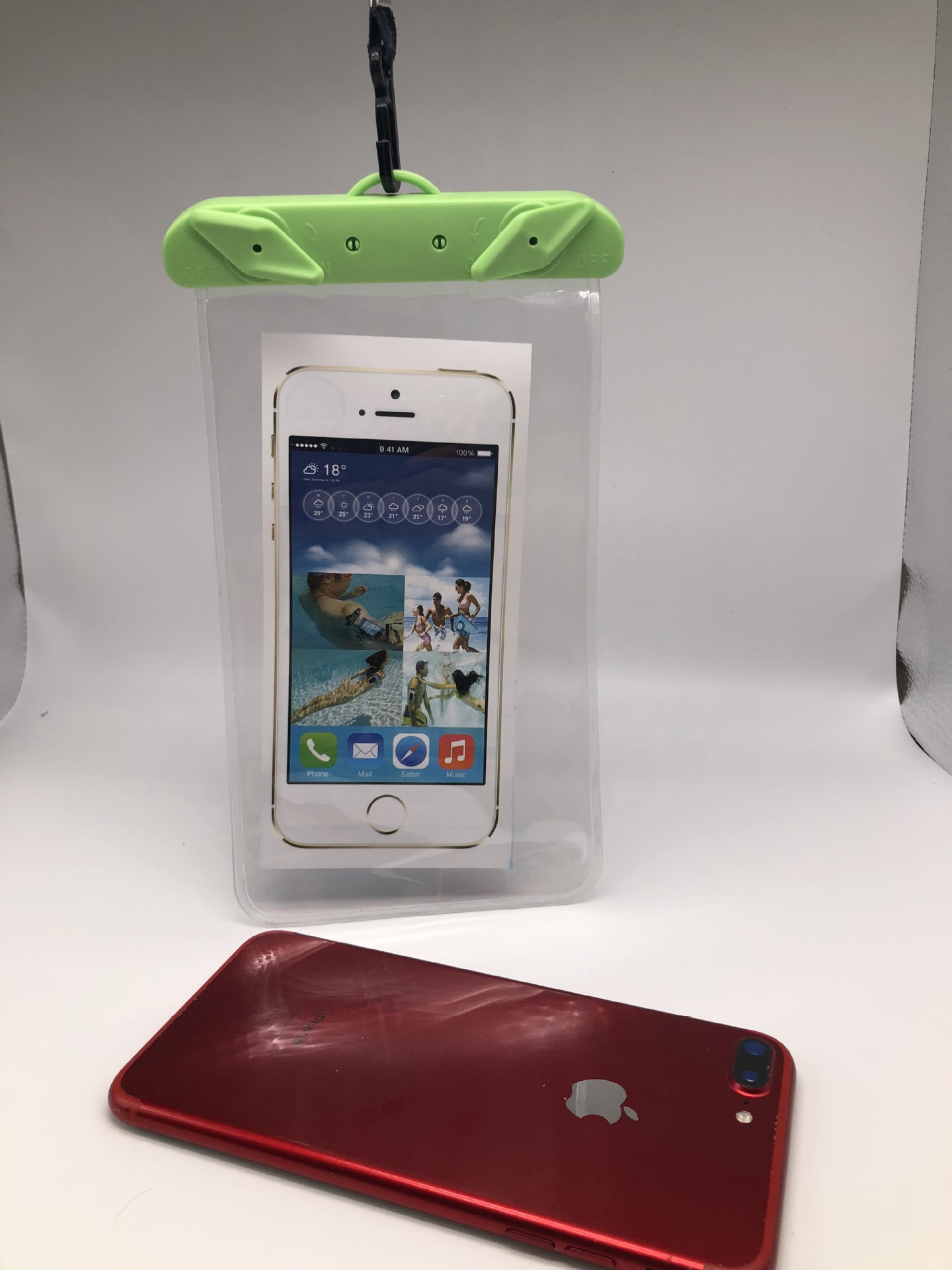 투명 클립 녹색 11.8*22.8