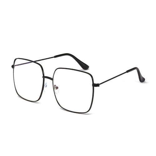 Zhou Yangqing's same style glasses internet celebrity female square frame gold edge flat mirror large frame round face slimming square frame myopia glasses for men