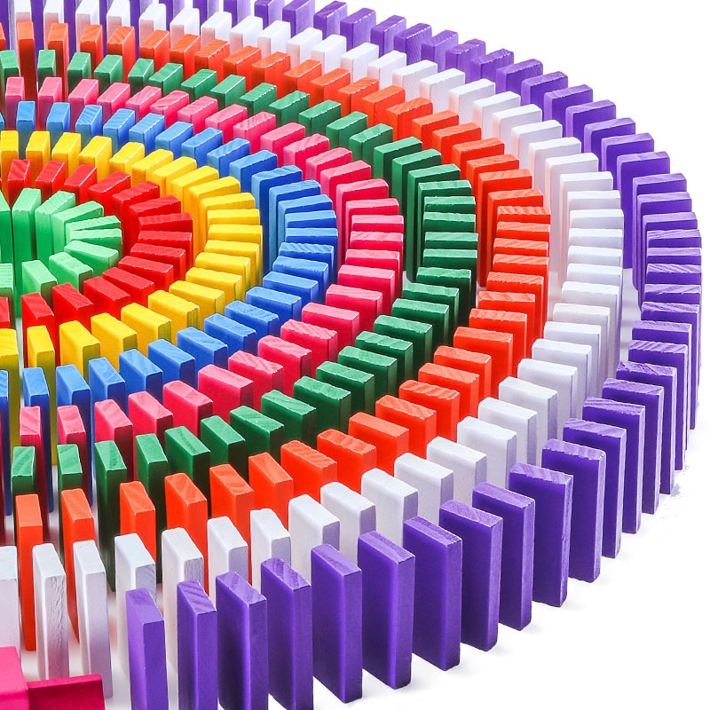 Color dominoes standard competition 120 pieces of early education and intelligence building blocks wooden toy manufacturers direct supply