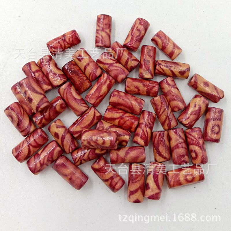 Juguetes prácticos de educación temprana de madera DIY pintura de madera cuentas perforadas en forma de cubo redondo