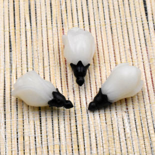 White Bodhi root Lily Rose Magnolia carvings accessories DIY jewelry keychain sweater chain