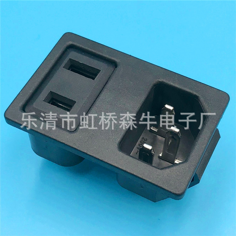 供应AC插座/品字八字插座AC二合一三合一插座AC电源插座