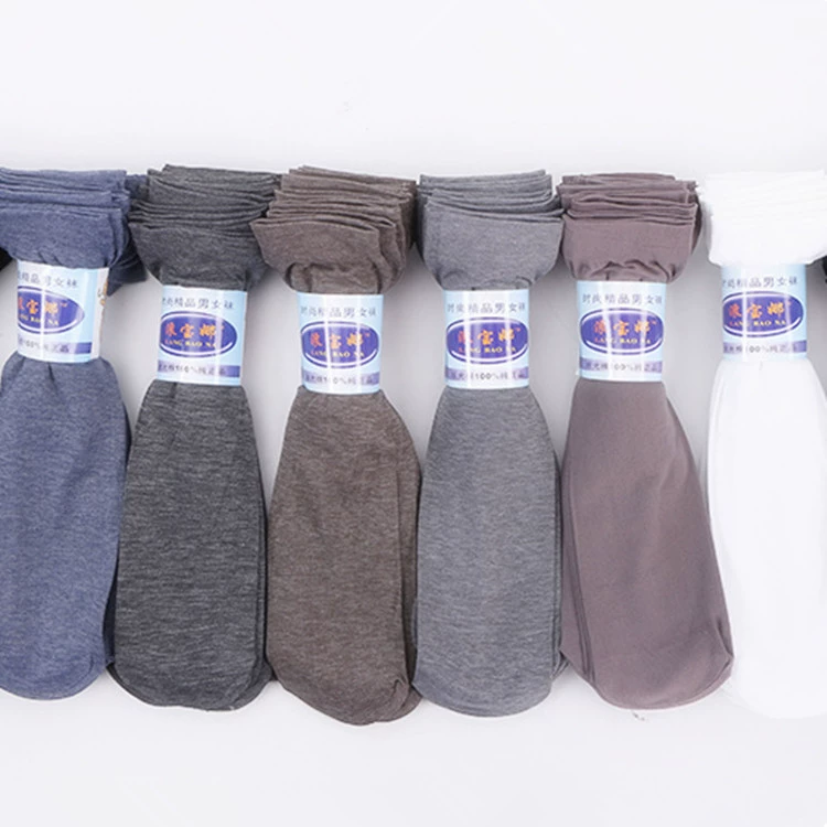 Прямые поставки с фабрики, мужские носки до середины икры из мерсеризованного хлопка, однотонные Прямые повседневные деловые дышащие тонкие мужские носки