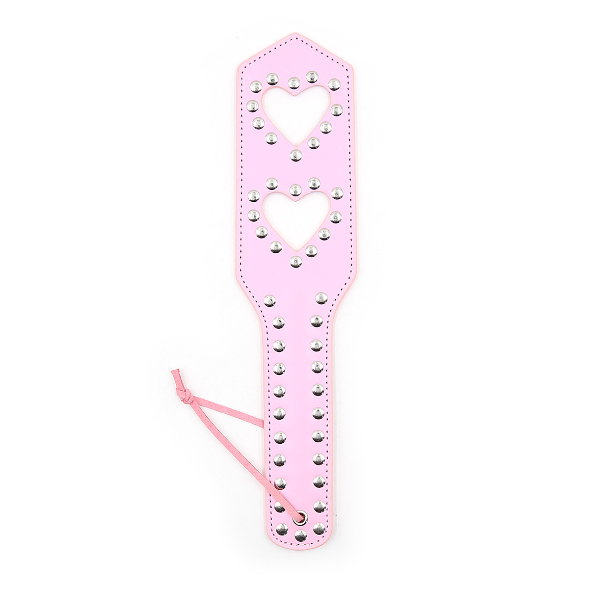 Tienda de fábrica sexo suministros para adultos juguetes raqueta de mano raqueta de cuero remache doble corazón piel de melocotón raqueta SP flirting herramienta image 5
