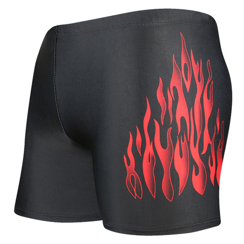 Men's boxer swimming trunks flame style comfortable large size hot spring beach trunks adult swimming trunks wholesale factory direct sales