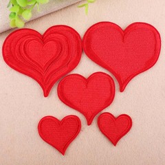 Embroidered patch computerized embroidery new DIY fashion versatile bright red heart embroidery clothing patch