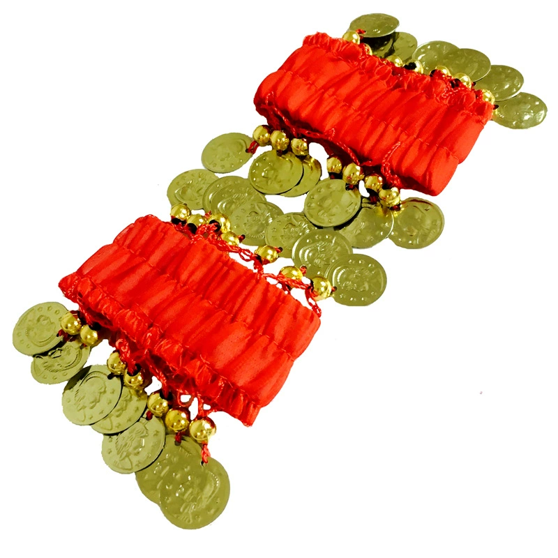 Танец танца живота браслет индийские танцевальные аксессуары браслет кольцо для ног шифон висит Монета браслет многоцветный