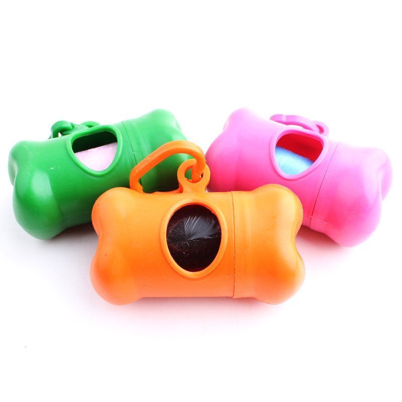 Suministro directo de fábrica gato y perro suministros de limpieza mascota bolsa de basura portátil dispensador de hueso bolsa traje de baño