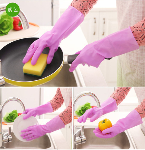 Thin latex gloves household kitchen rubber sleeves cleaning dishes laundry clothes rubber waterproof housework finger sleeves