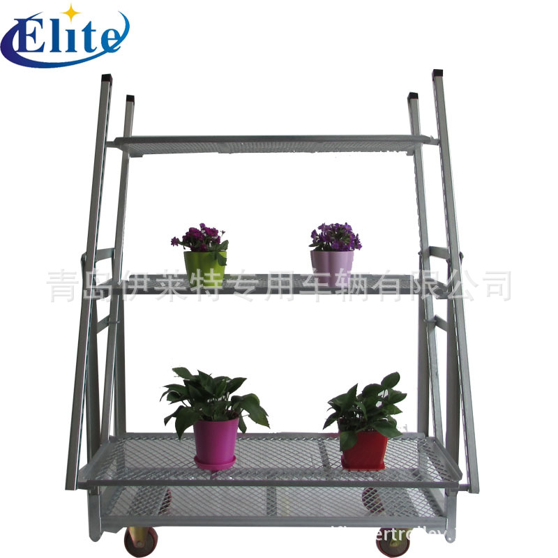 厂家直销花园中心可移动陈列花卉台车，热镀锌展示车，多层展示车