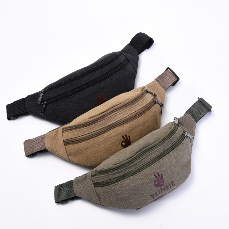 New Fashionable Canvas Bag, Waist Bag, Wallet, Large Capacity, Washable, Middle-Aged and Elderly Men's Coin Purse, Manufacturer Wholesale