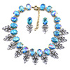 Fashionable accessory handmade, crystal necklace, necklace and earrings, set, suitable for import, European style