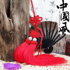 Bright Silk Chinese Knot Pineapple Hat with Double Tassels, Car Charm, Musical Instrument Sword Tassel, Crafted Shaped Knot Tassels