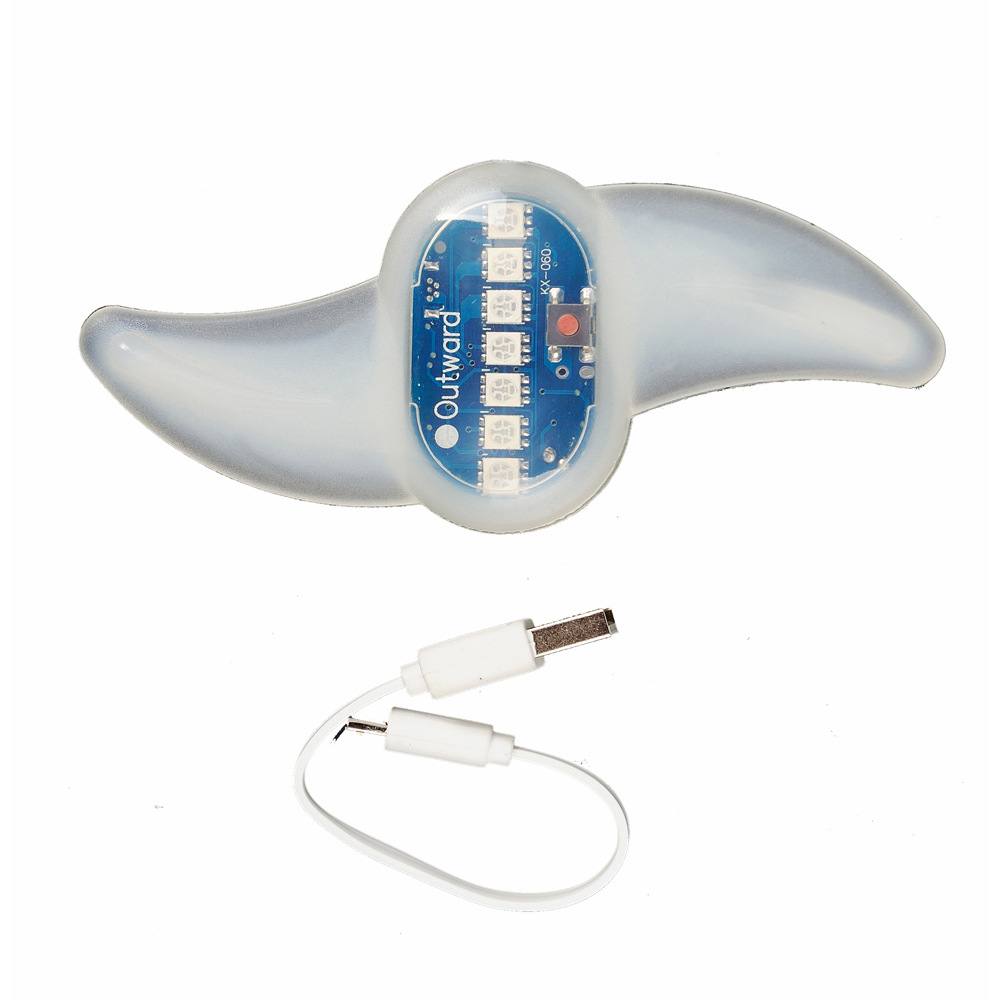 炫彩骑士USB充电S形全彩7灯30变自行车钢丝灯风火轮D102R