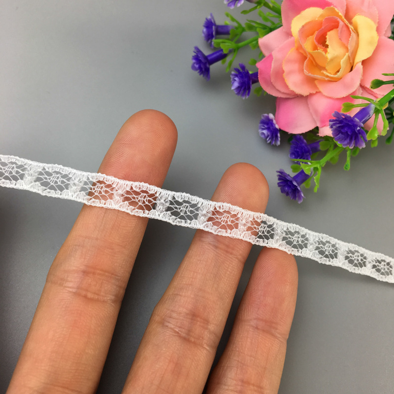 现货供应1CM六边形几何花型蕾丝花边  细薄柔软 DIY服装家纺花边