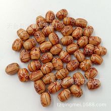 DIY彩绘木质米状珠子    原木彩绘木质纽扣   木制早教动手玩具