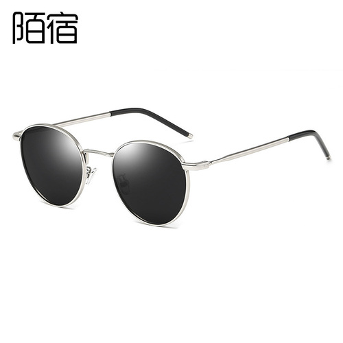 Korean style polarized sunglasses Inna's same style round frame retro personality trendy Taeyeon quality MOSU FAKEME