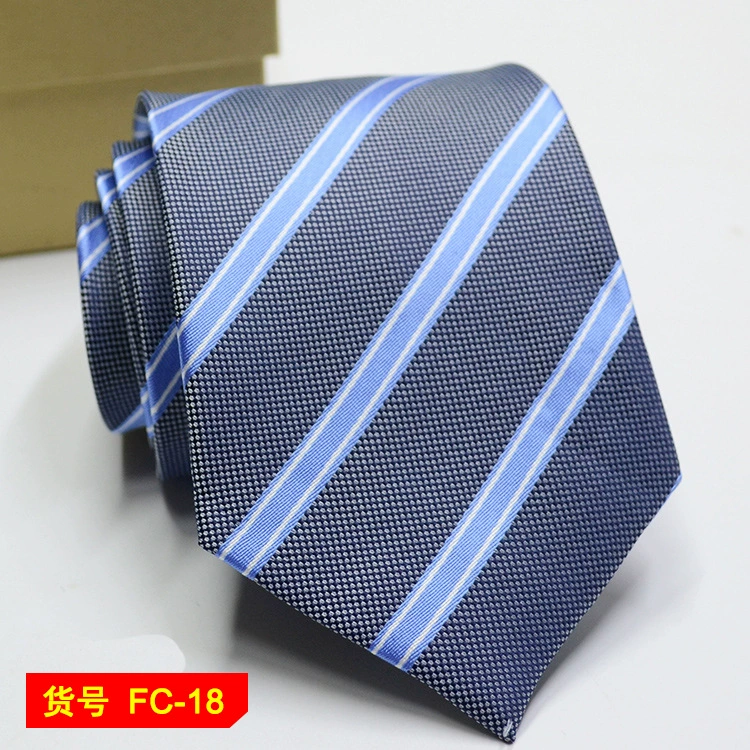 Men's tie wholesale new spot business solid color striped 8C arrow blooming tie can be added to LOG