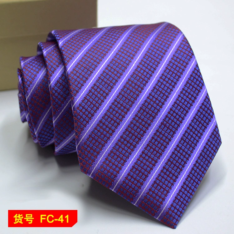 Men's tie wholesale new spot business solid color striped 8C arrow blooming tie can be added to LOG
