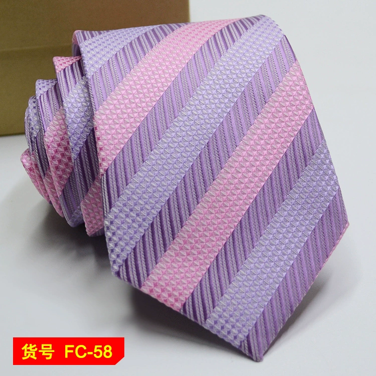 Men's tie wholesale new spot business solid color striped 8C arrow blooming tie can be added to LOG
