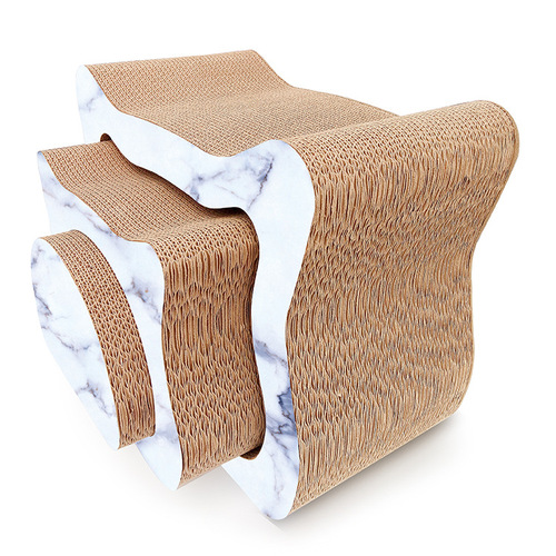 Deku Cat Head Shape Corrugated Cat Scratching Board Cat Claw Grinding Toy Cat Pet Supplies Multi-size Combination Cat Head