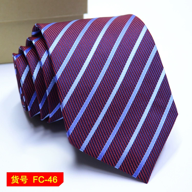 Men's tie wholesale new spot business solid color striped 8C arrow blooming tie can be added to LOG