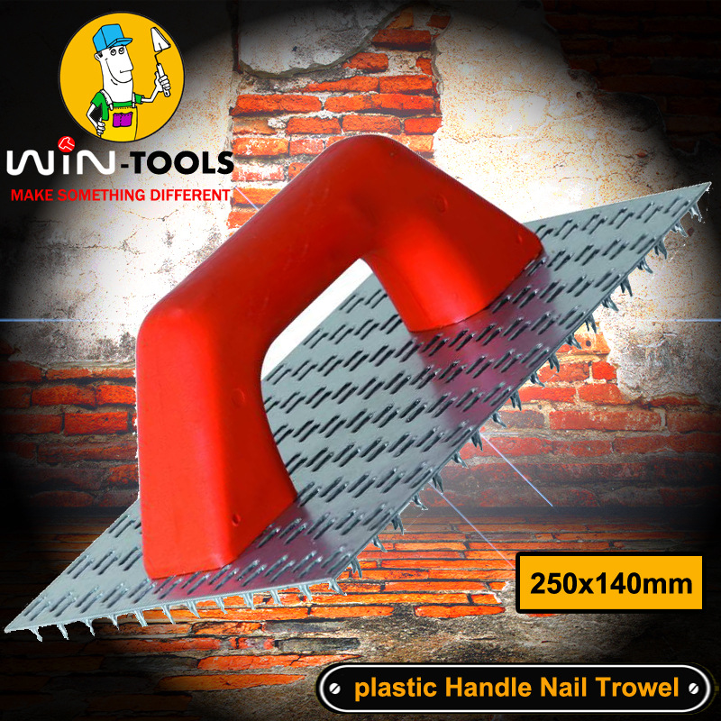 250MM钉齿抹板塑料柄砂墙器 塑料柄抹泥板 打磨砂块镀锌干墙工具