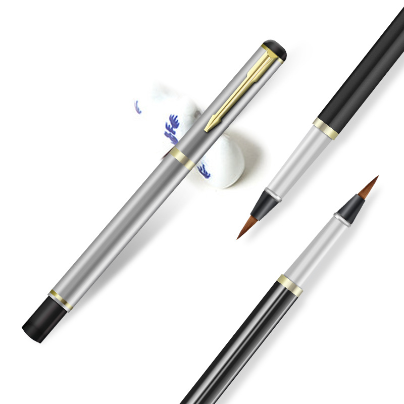 Pincel de escritura Pluma de pelo de comadreta puro cepillo de escritura portátil pluma suave pluma de caligrafía de adición de tinta pequeña pluma de cabeza suave de agua de grifo regular image 2