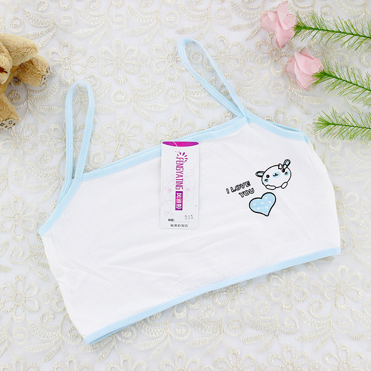 Algodón lindo período de desarrollo impresión la historieta primaria y secundaria niñas media camisola ropa interior tubo superior
