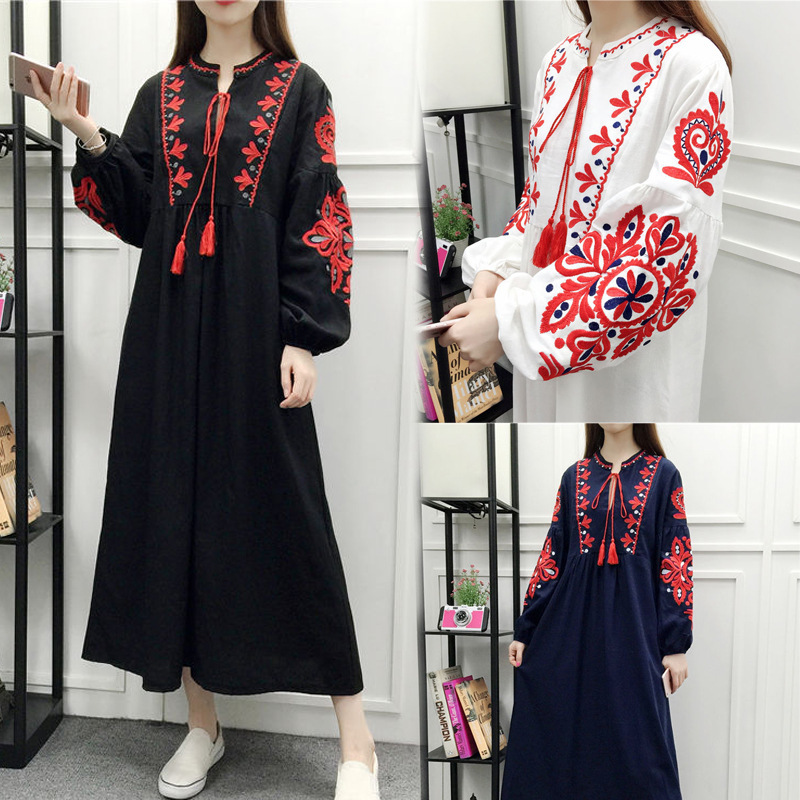 Autumn ethnic embroidery