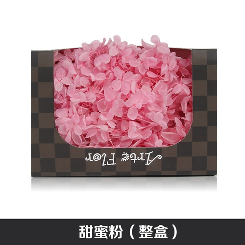 Wooden hydrangea preserved flower mid-leaf preserved rose gift box glass cover flower material preserved flower preserved flower material