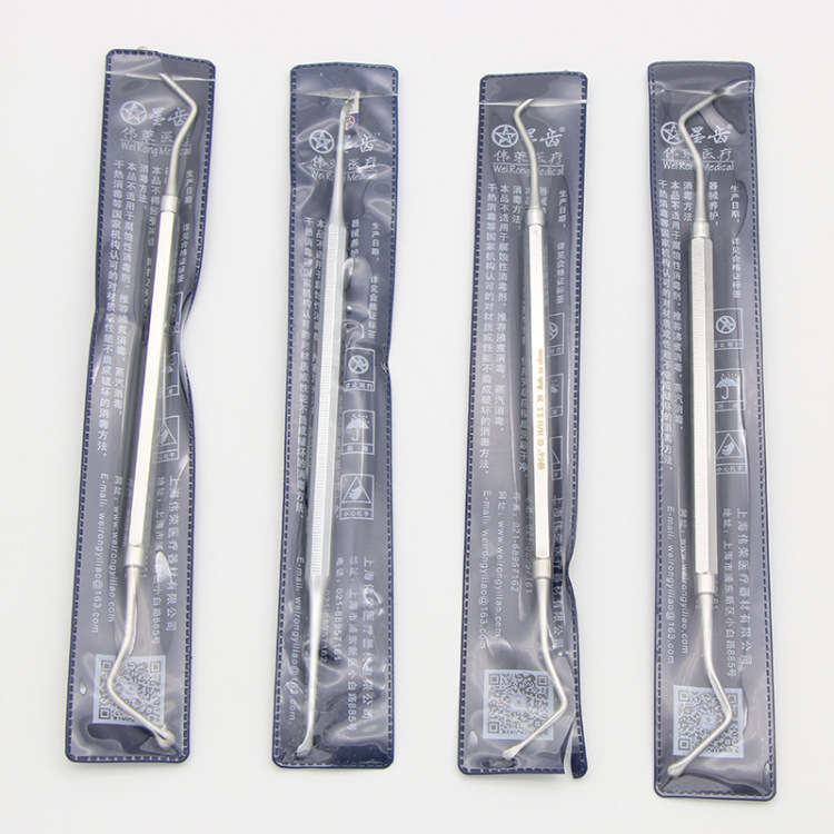 Material dental selector de dientes raspador estrella Diente de acero inoxidable de doble cabeza Cuchara de afeitar raspador de dientes instrumento oral