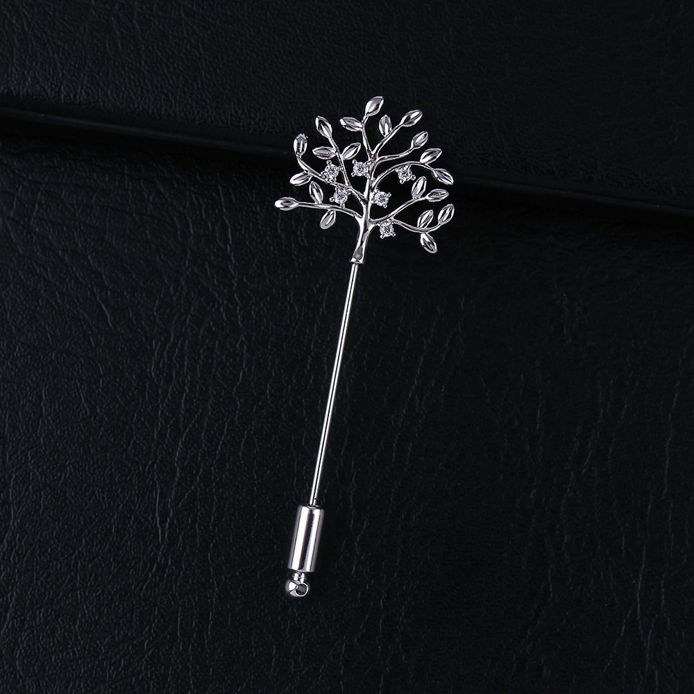 Brooch with zircon, high-end accessory lapel pin, high-quality style, micro incrustation