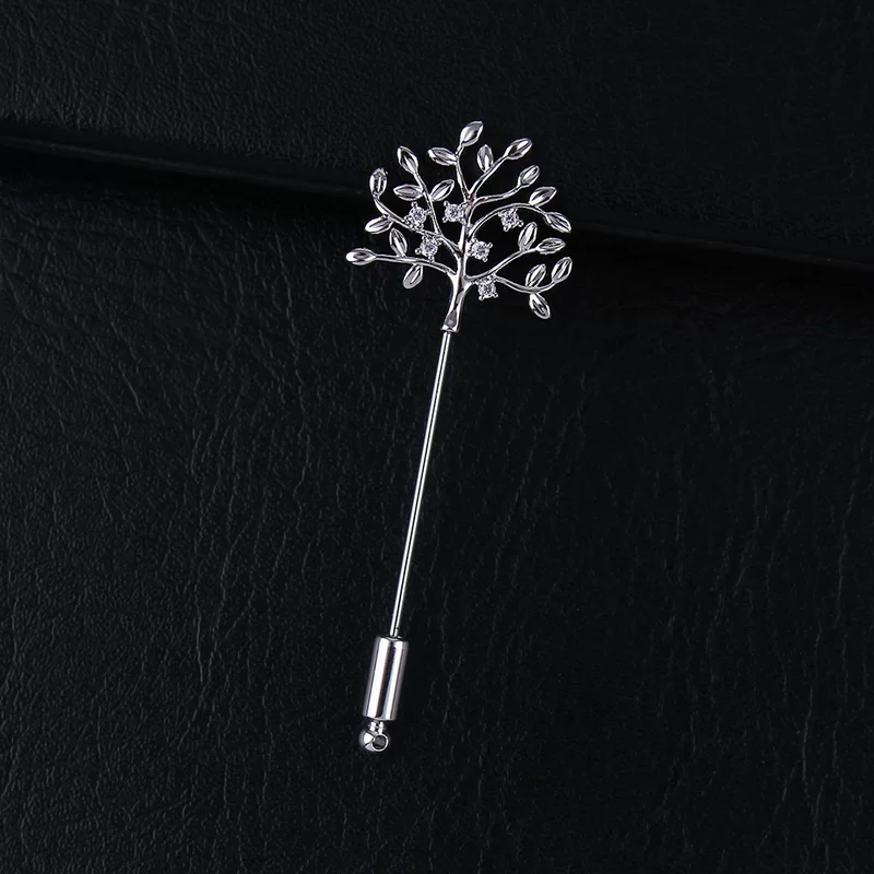 Brooch with zircon, high-end accessory lapel pin, high-quality style, micro incrustation