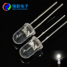 6000K高端5mm白光led发光二极管高亮f5圆头白光灯珠32000mc厂家销