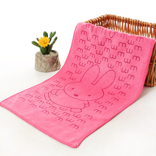 Manufacturer wholesale 25*50 microfiber printed cartoon children's towel absorbent kindergarten small towel children's towel