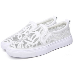 網鞋鏤空洞洞夏透氣小白鞋2023新款韓版休閒百搭女鞋一腳蹬網鞋