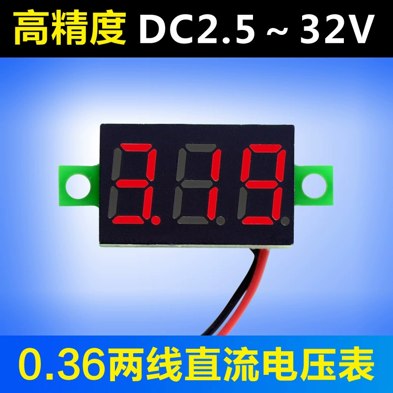 0.36inch Двухпроводной вольтметр постоянного тока DC2.5-30V, двухпроводной цифровой вольтметр с защитой от обратного подключения, высокая точность