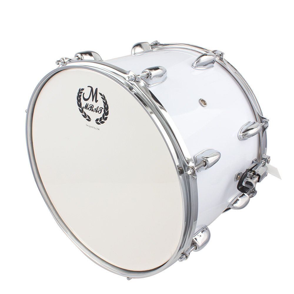 L4110 mebet camina blanco de 14 pulgadas tambor de acero inoxidable ajustable con la llave de la correa del palillo del tambor pelo recto