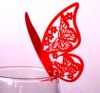 Cards with butterfly on wall, wineglass, suitable for import, 3D