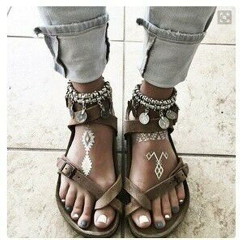 JT806 поставляет на весну и лето внешнюю торговлю плоские женские сандалии больших размеров 43 женские сандалии wish2018 новая обувь